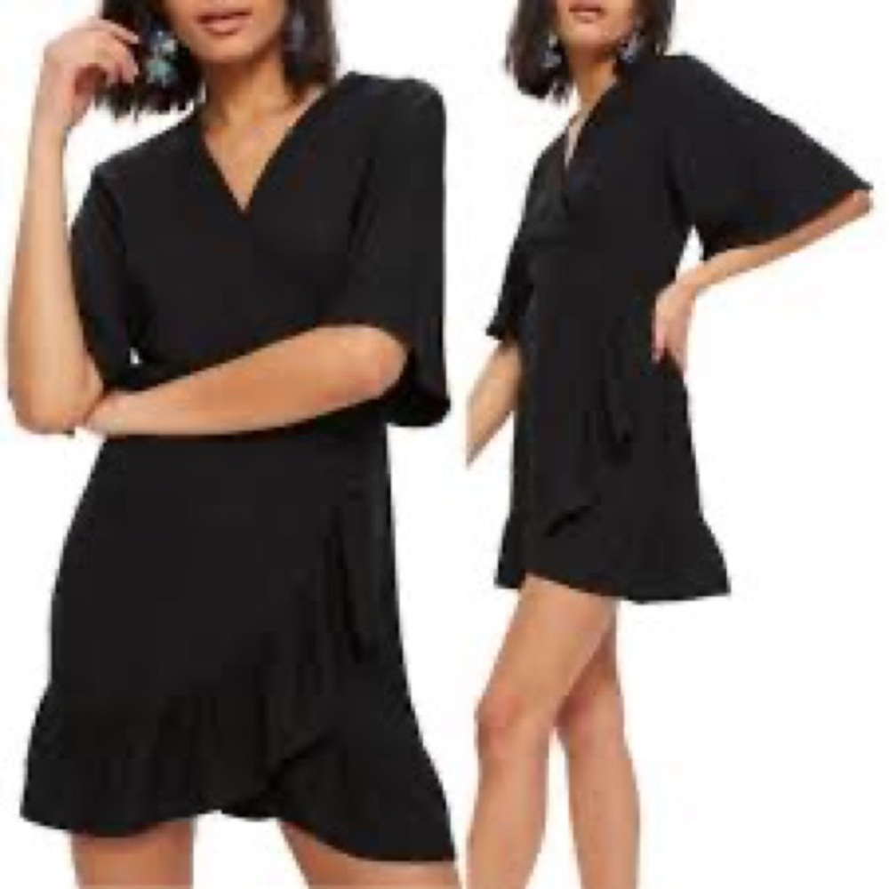 Topshop Ruffle Wrap Mini Dress